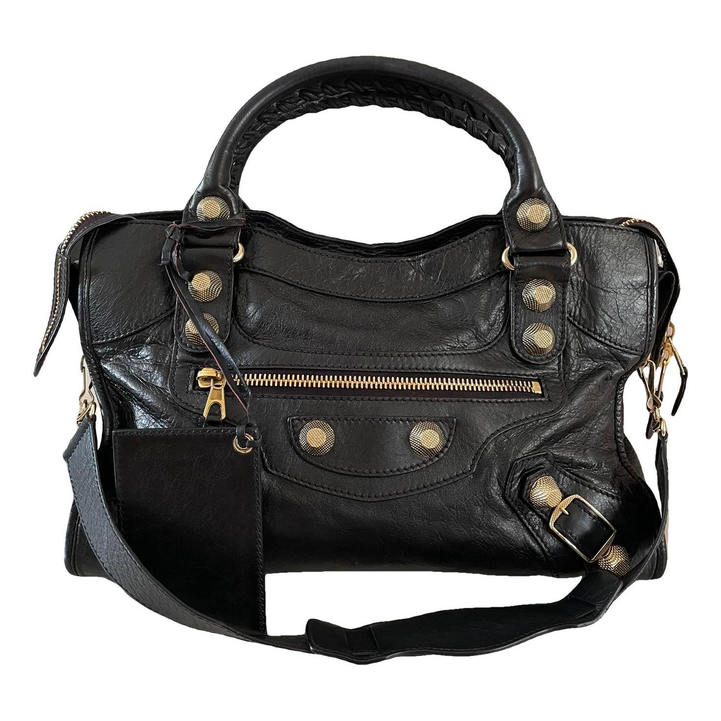City leather handbag
