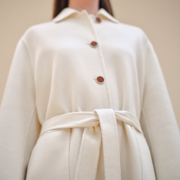 Blanc Naturel Cashmere Wrap Coat