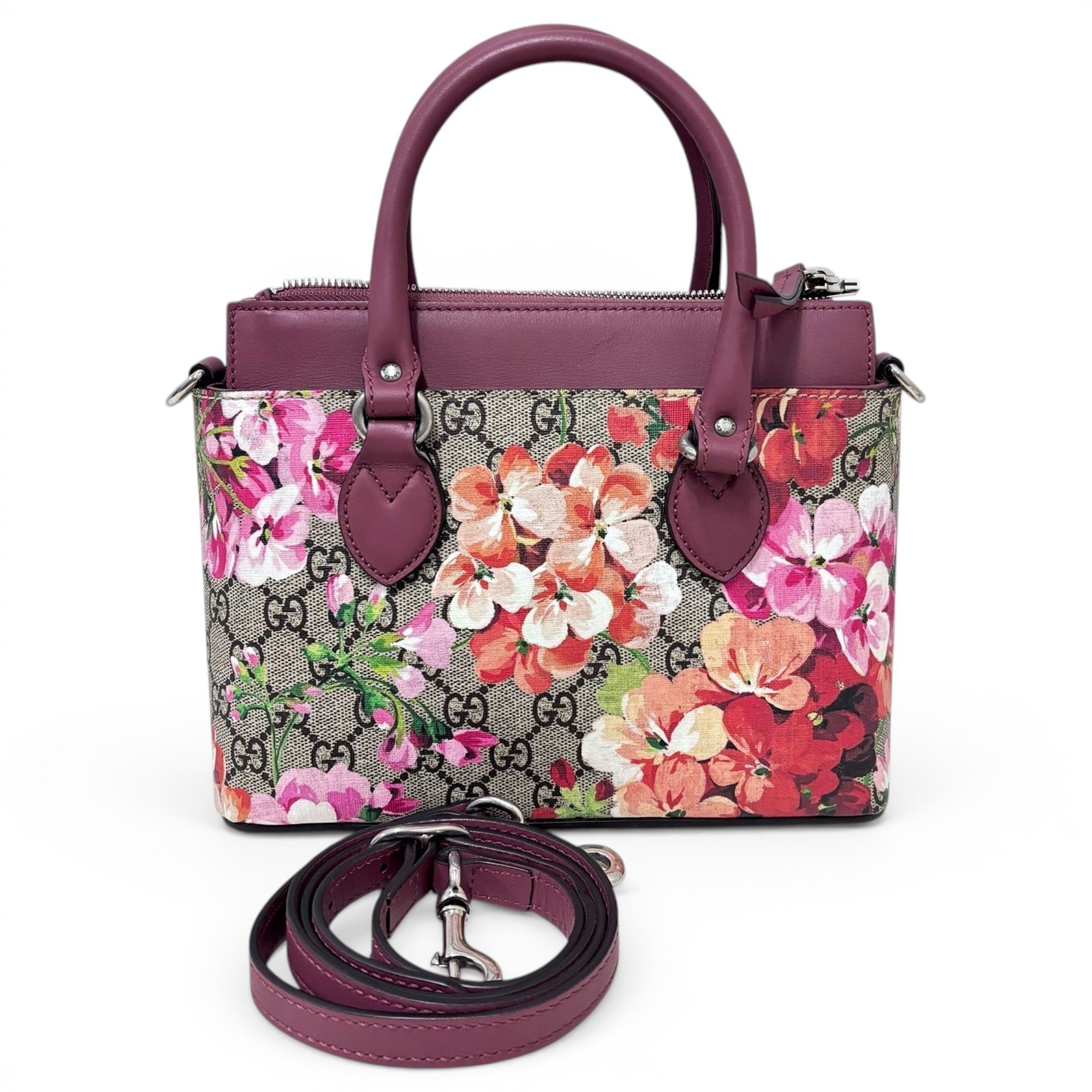 Ophidia Top Handle leather handbag