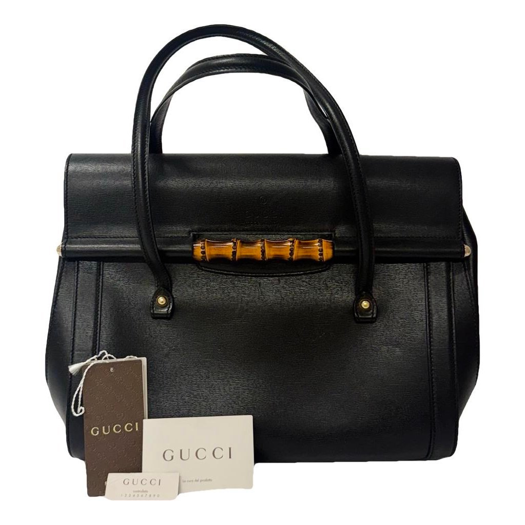 Bamboo Bullet Top Handle leather handbag