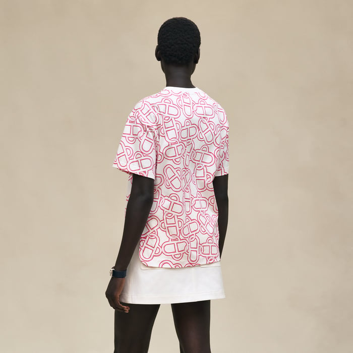Blanc Tulle "Maillon Equestre" Maxi T-shirt