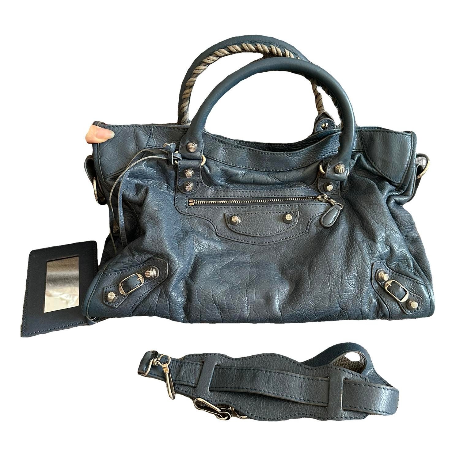 City leather handbag