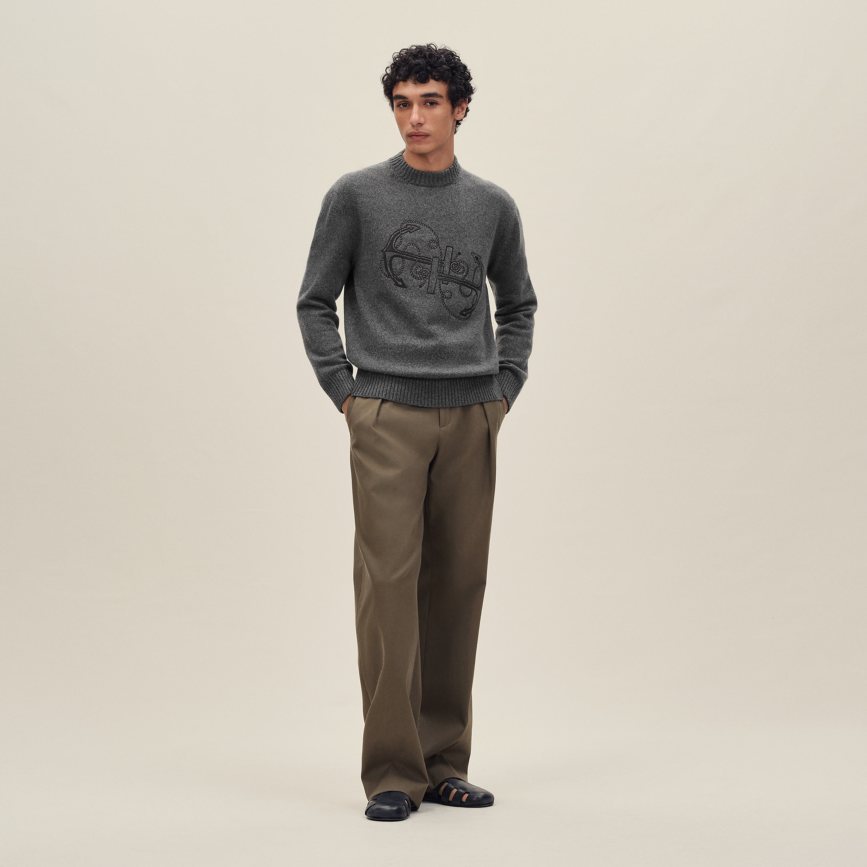 "Ancre en H" crewneck sweater