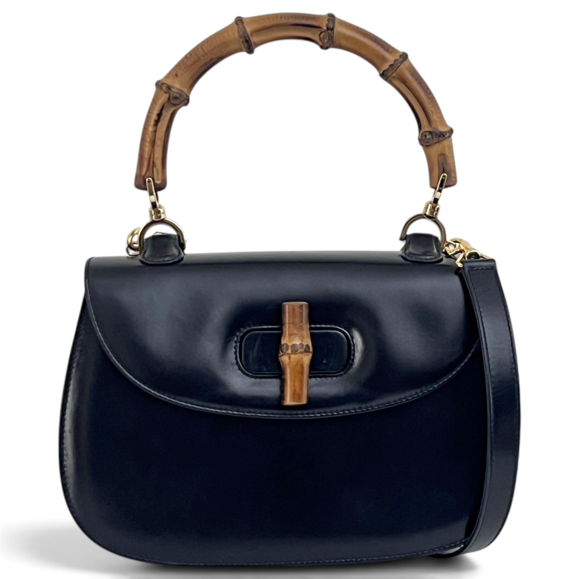Bamboo Convertible Front Pocket leather crossbody bag