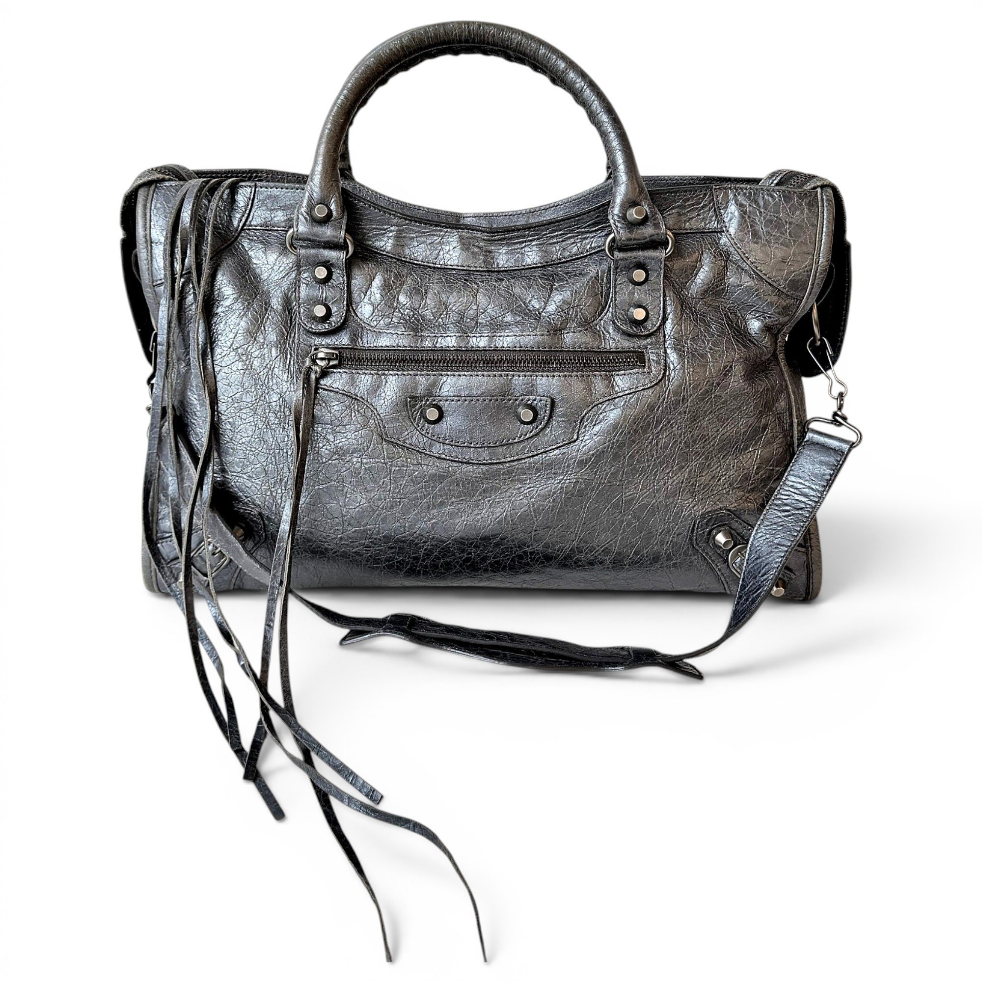City leather handbag