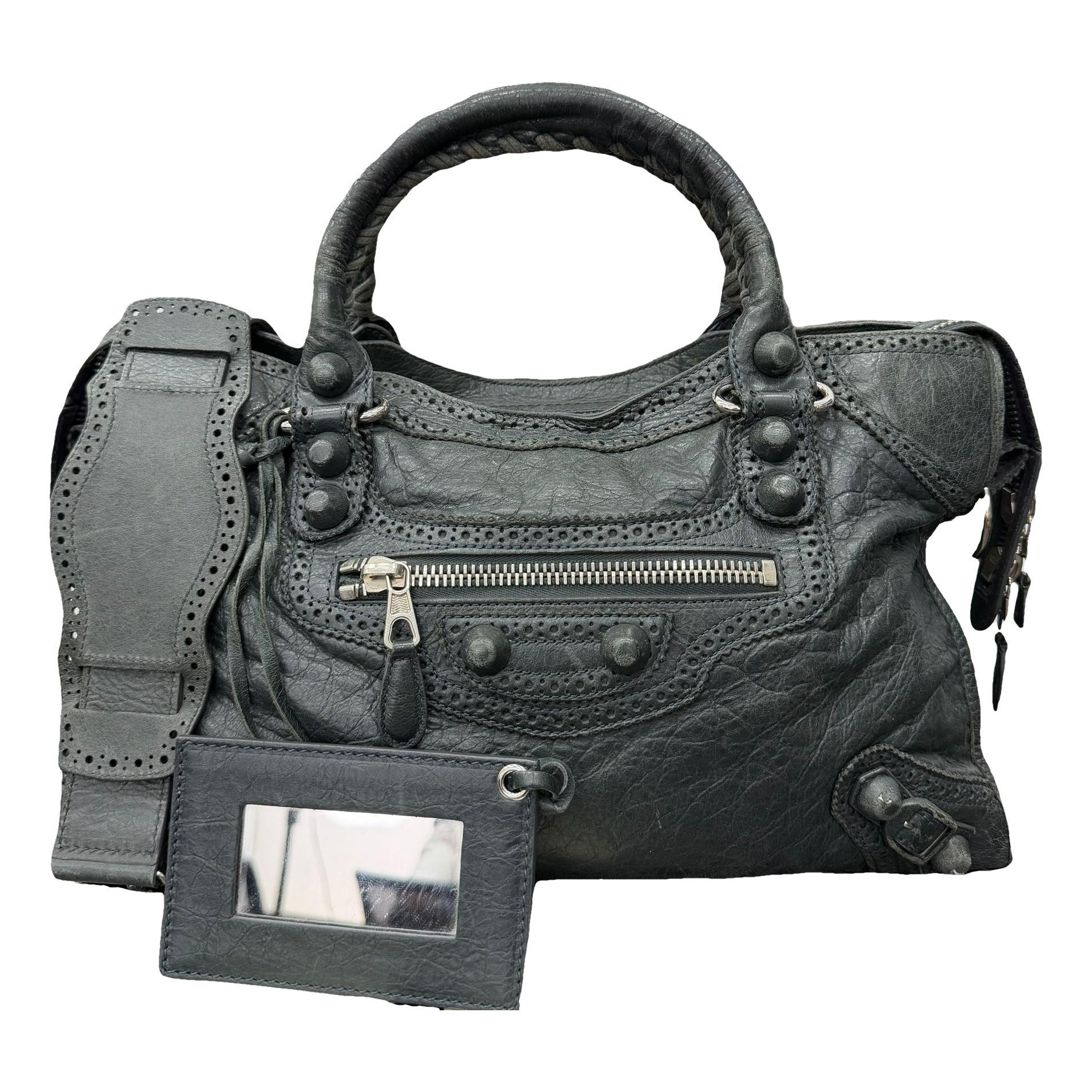 Classic Metalic leather handbag