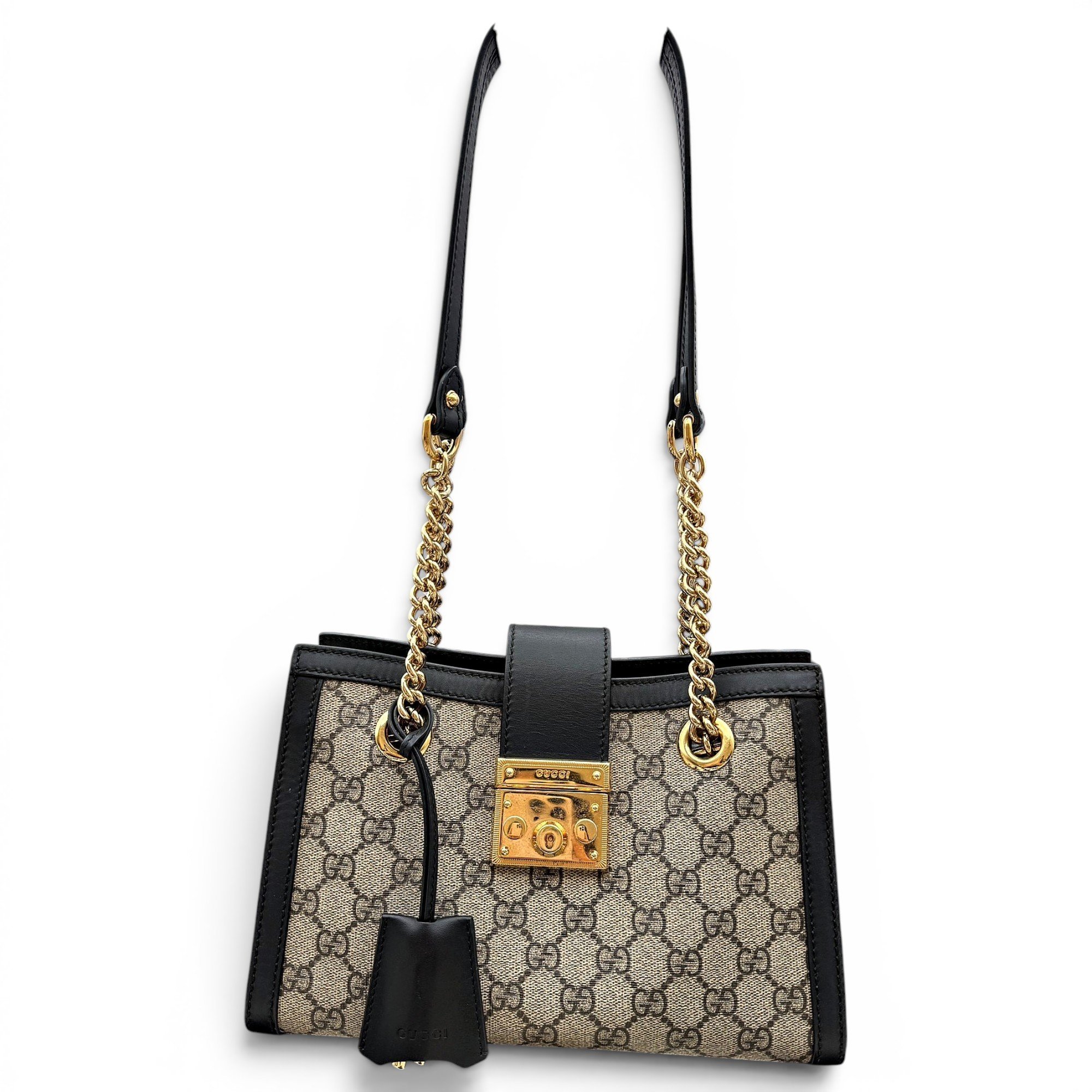 Padlock leather handbag