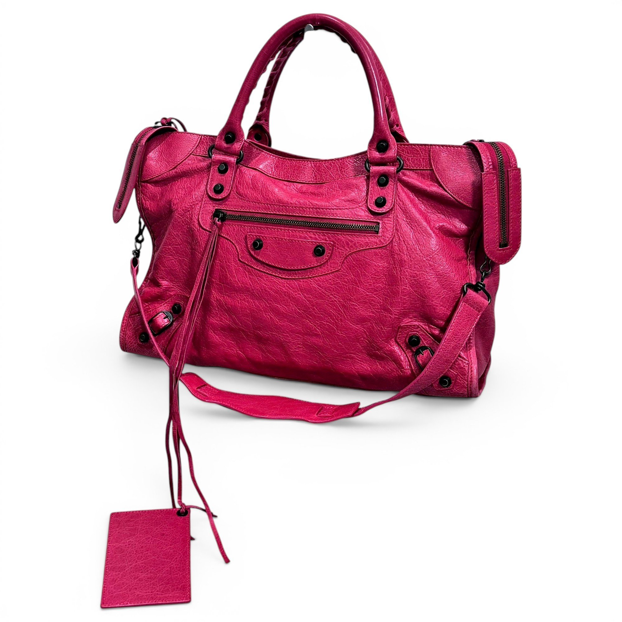 City leather handbag