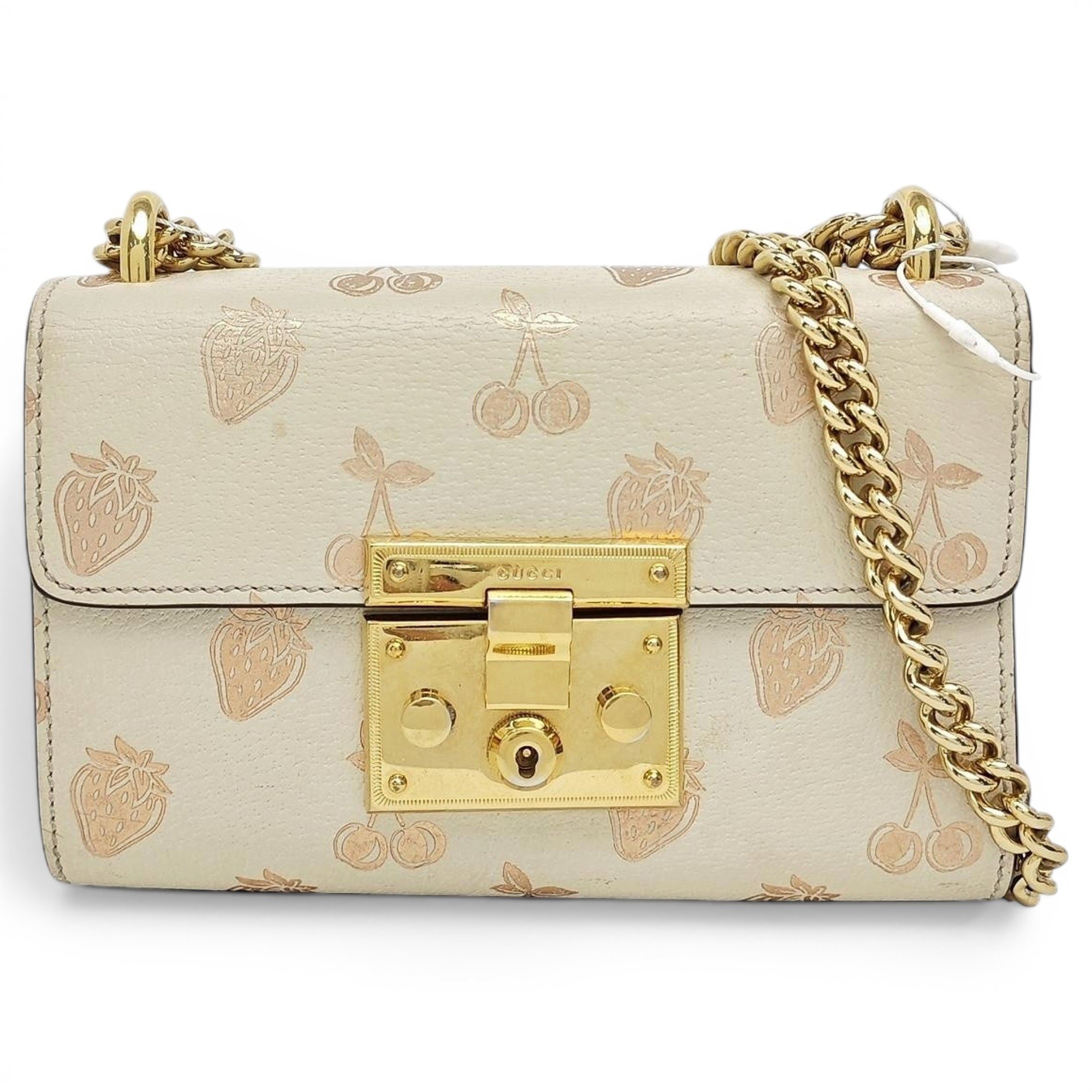 Padlock leather handbag