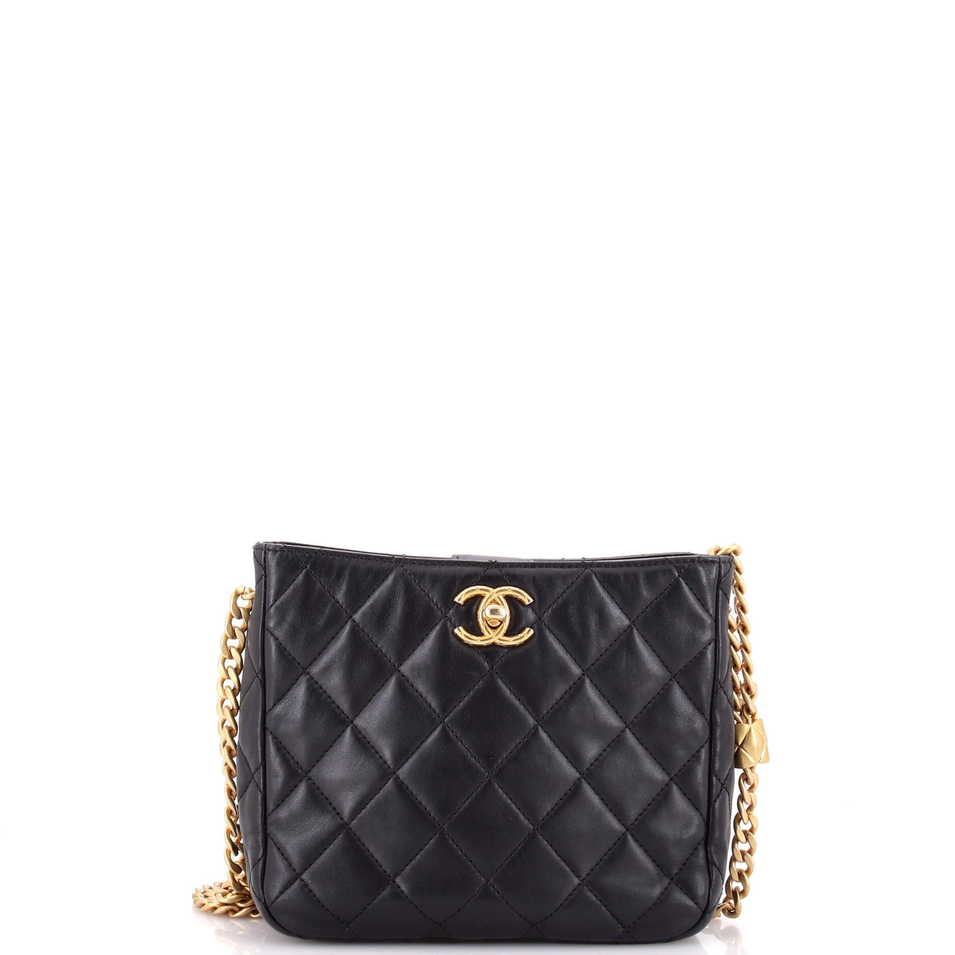 All Slide Long Chain Hobo Quilted Lambskin Small