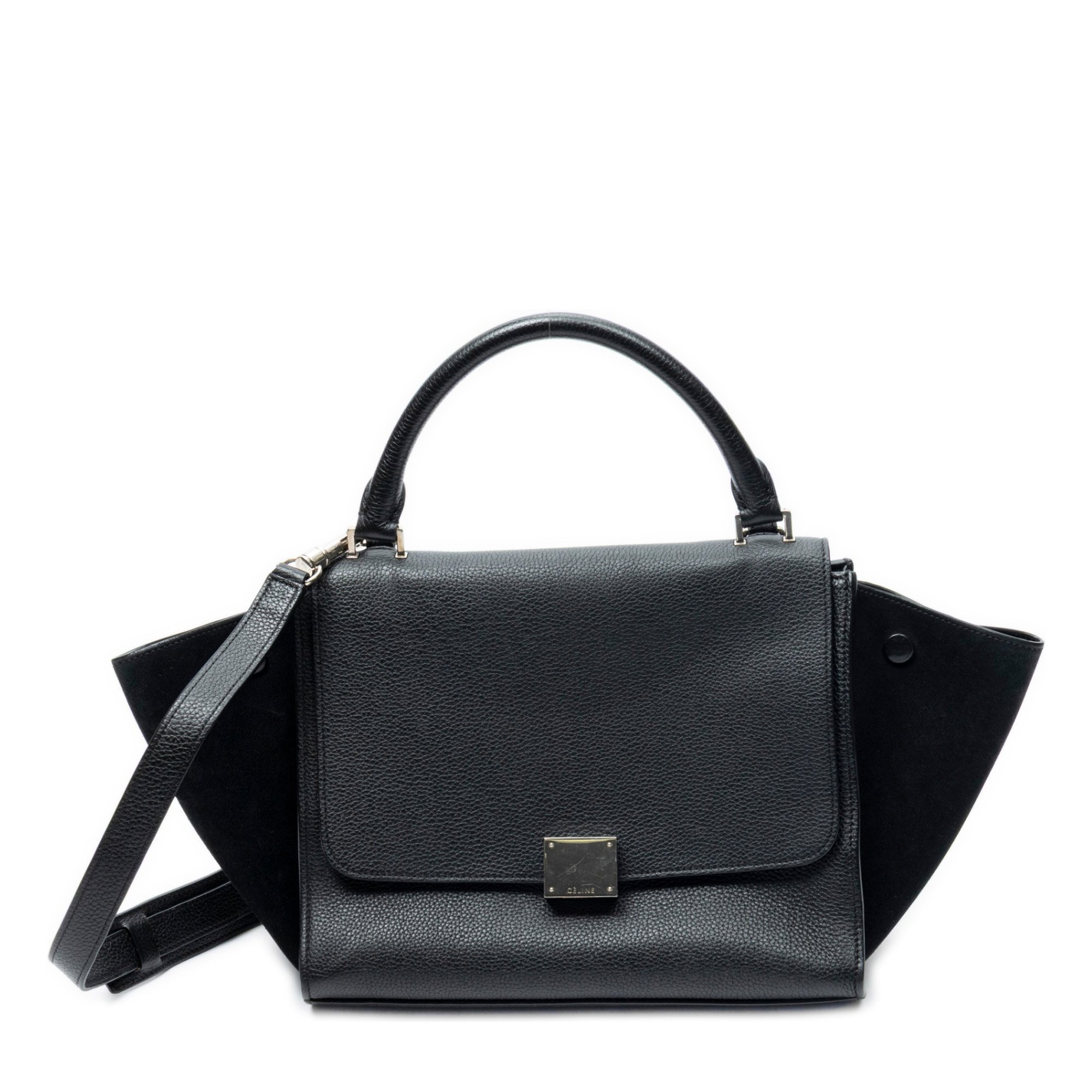 Trapèze leather handbag