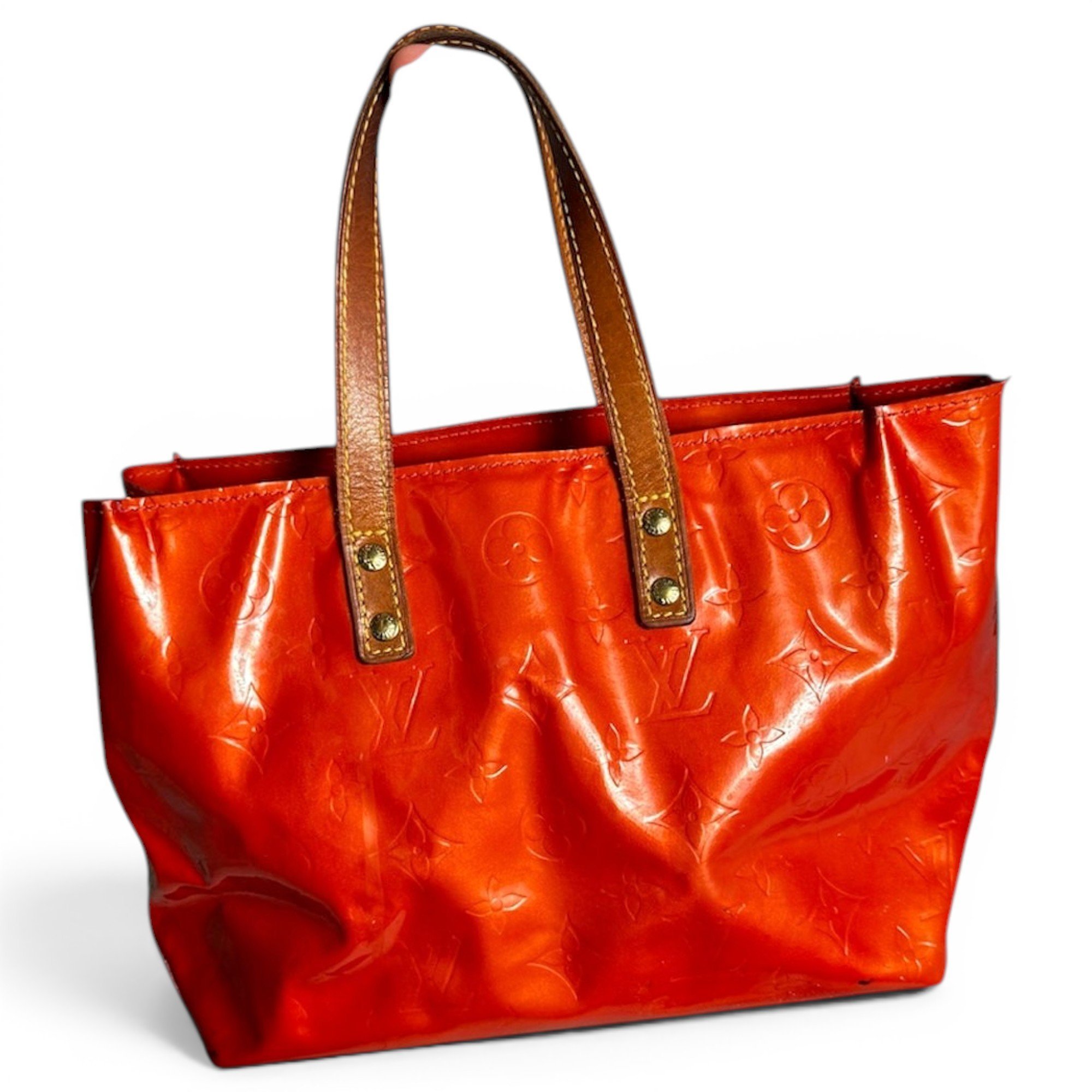 Reade patent leather handbag
