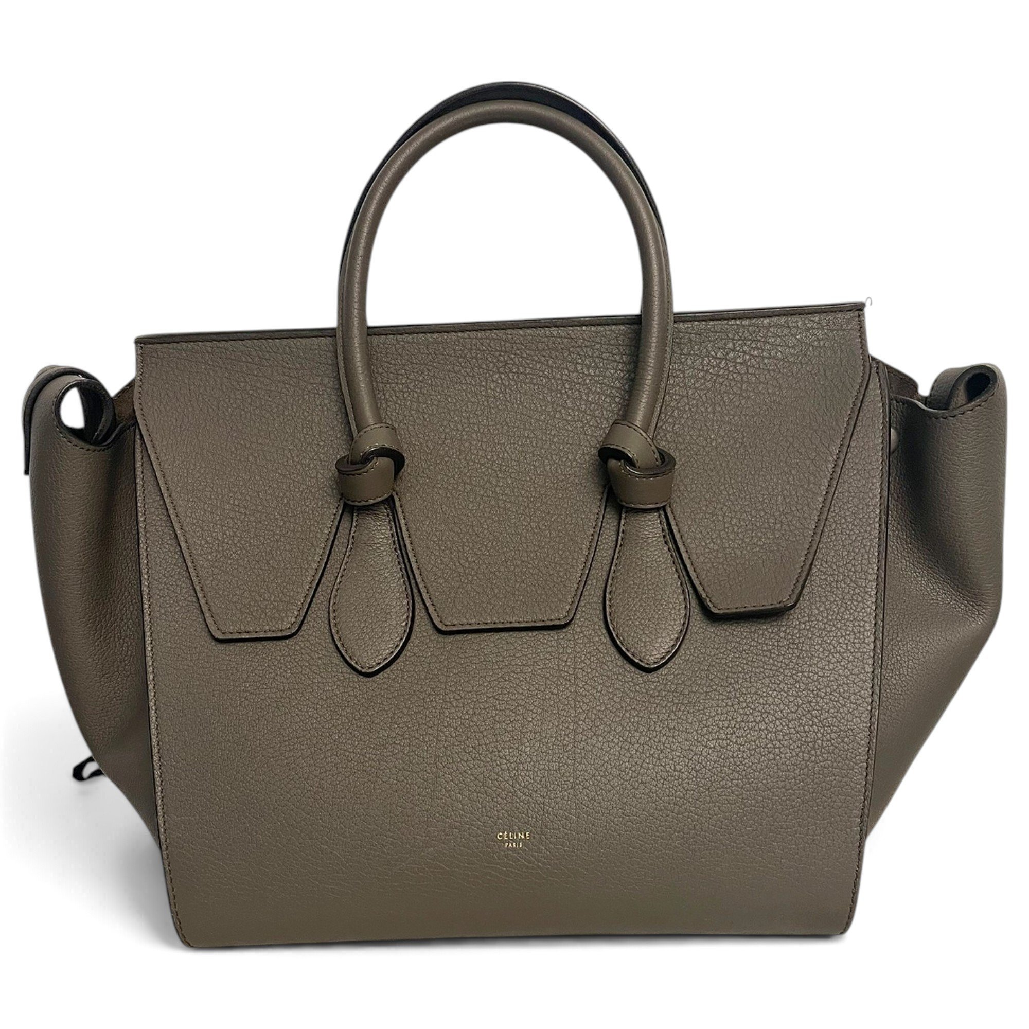 Tie leather handbag