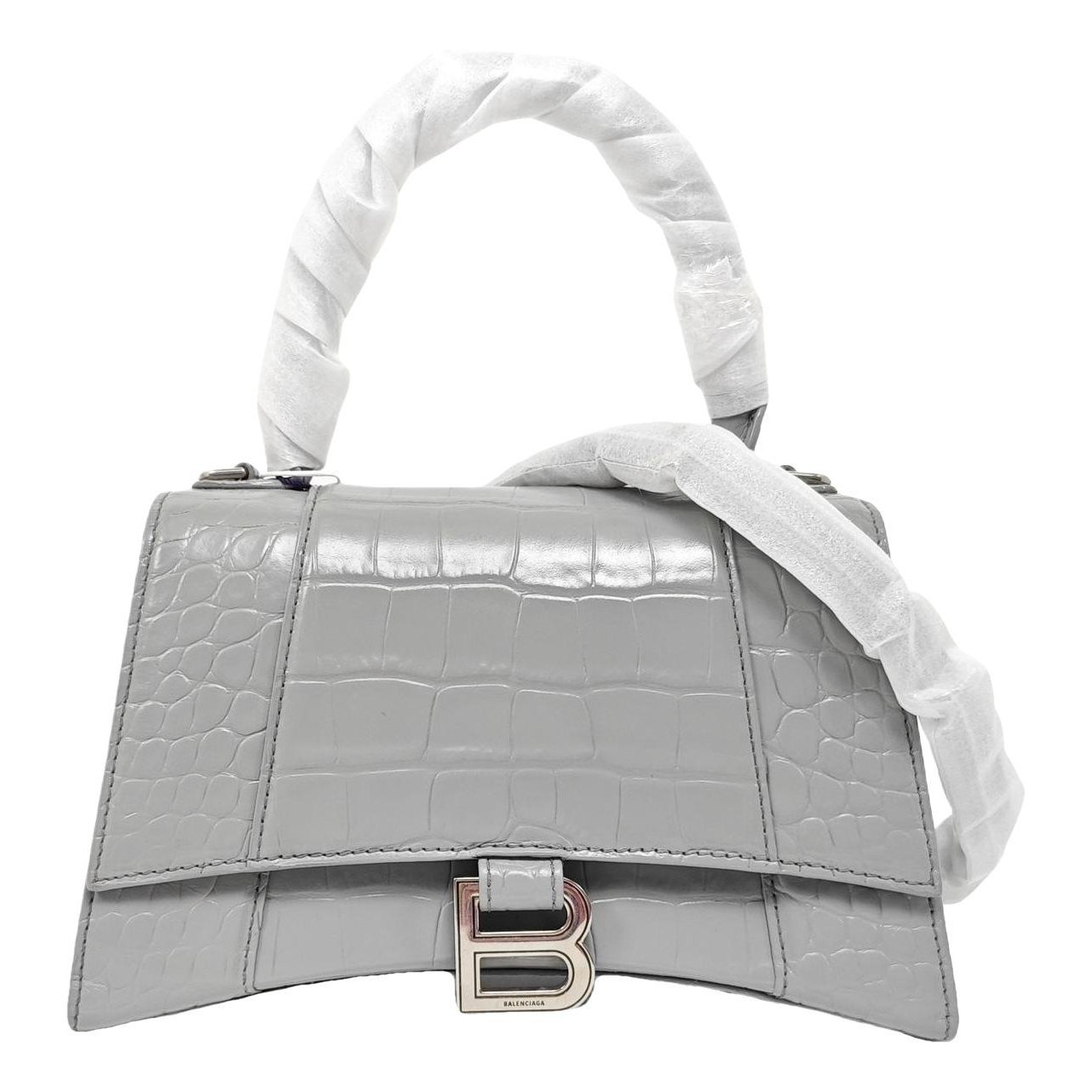 Hourglass leather handbag