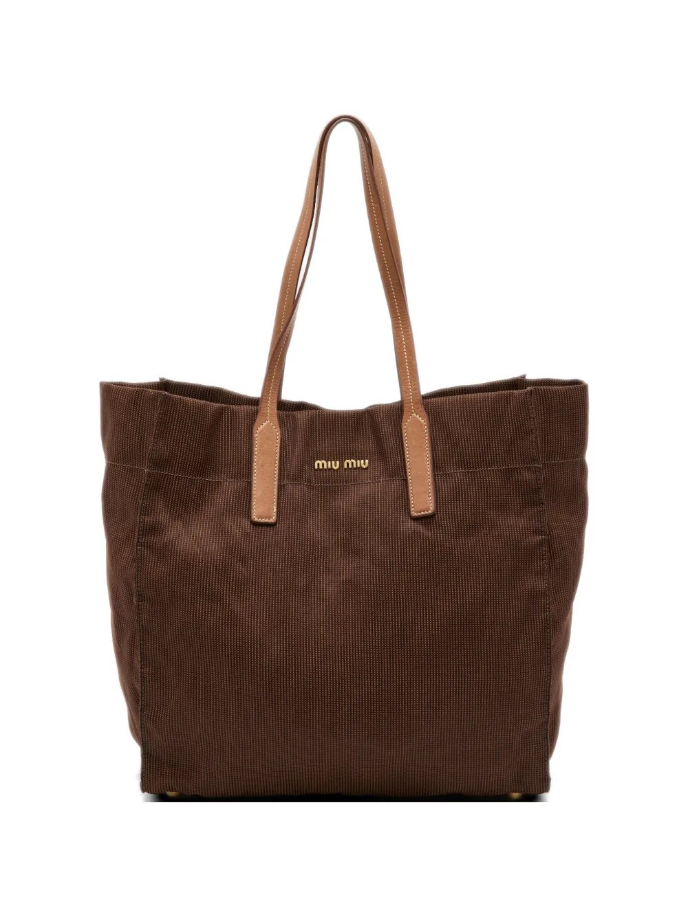 leather-trim shopper tote bag