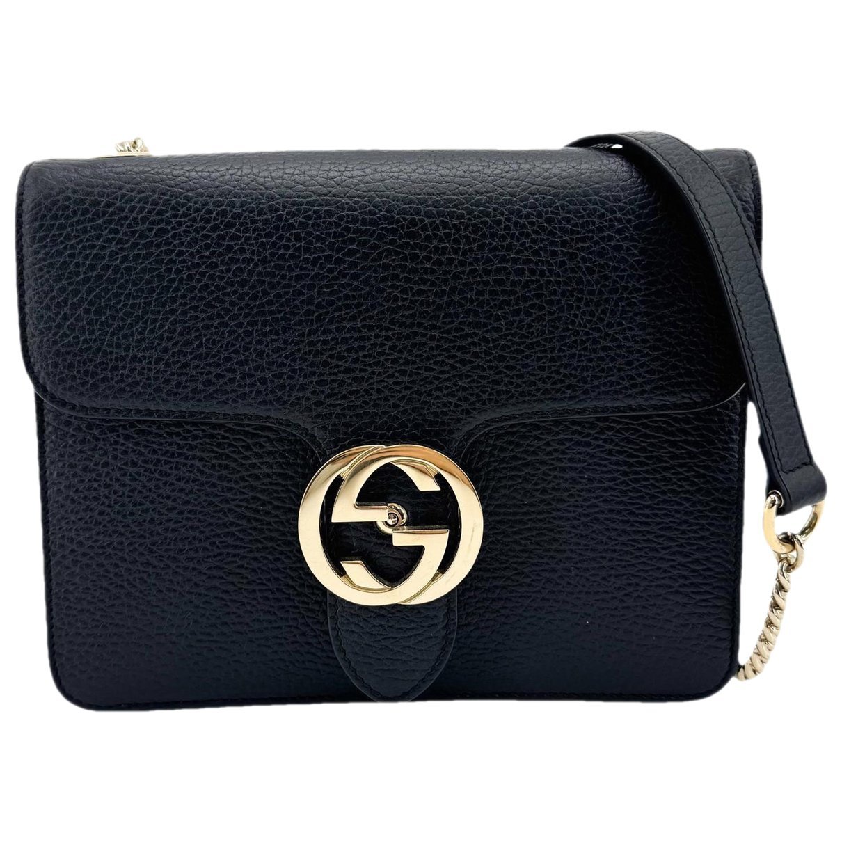 Interlocking leather handbag