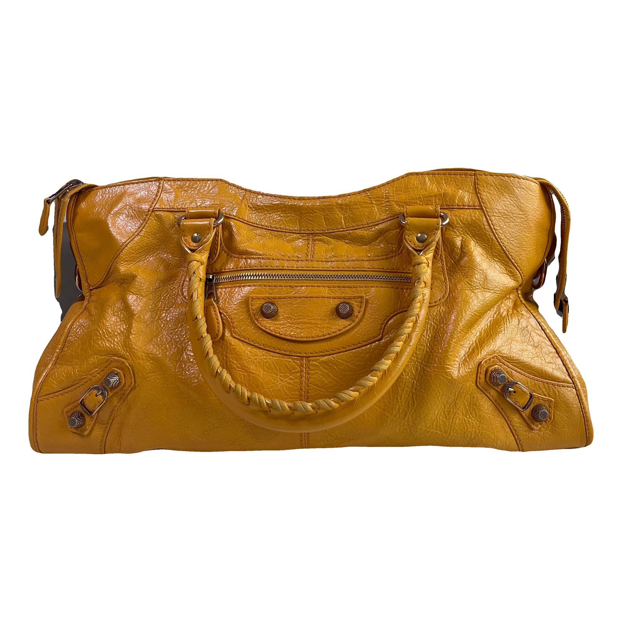 City leather handbag