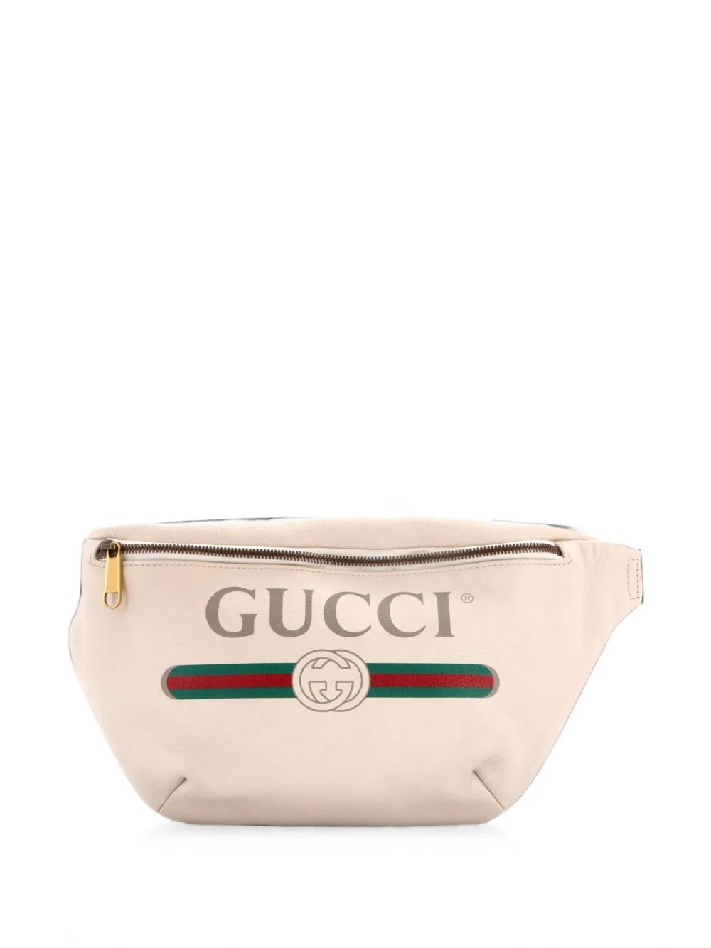 Logo Printed Leather Medium belt bag