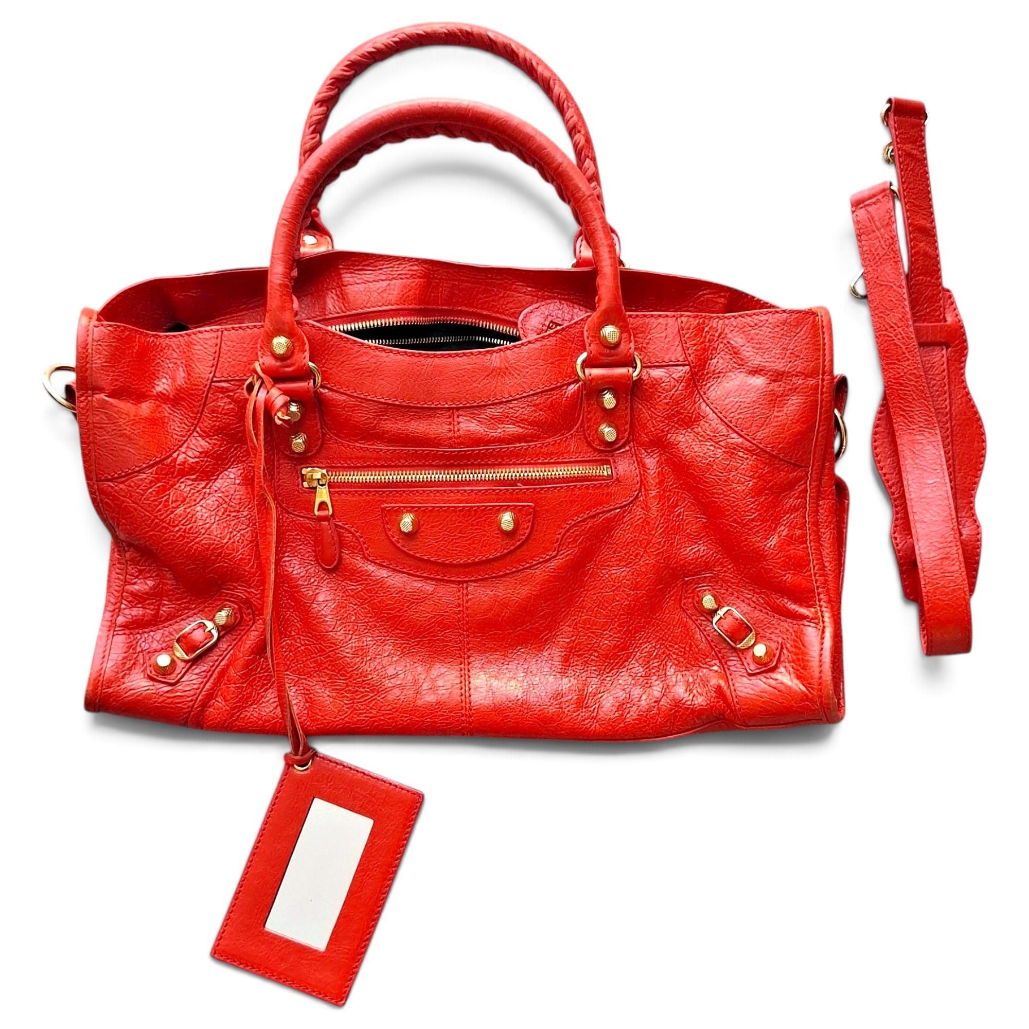 City leather handbag