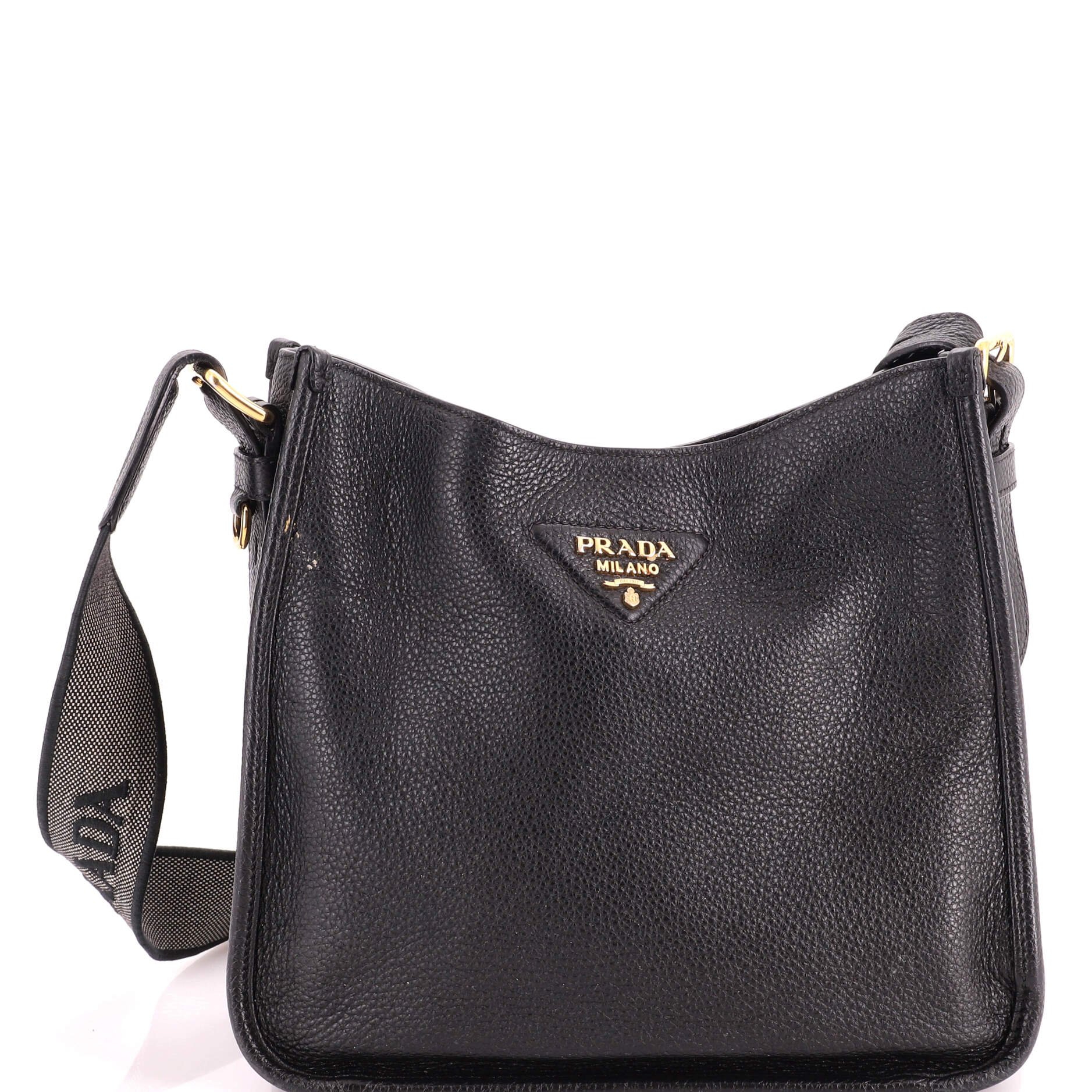 Logo Strap Crossbody Bag Vitello Daino Medium