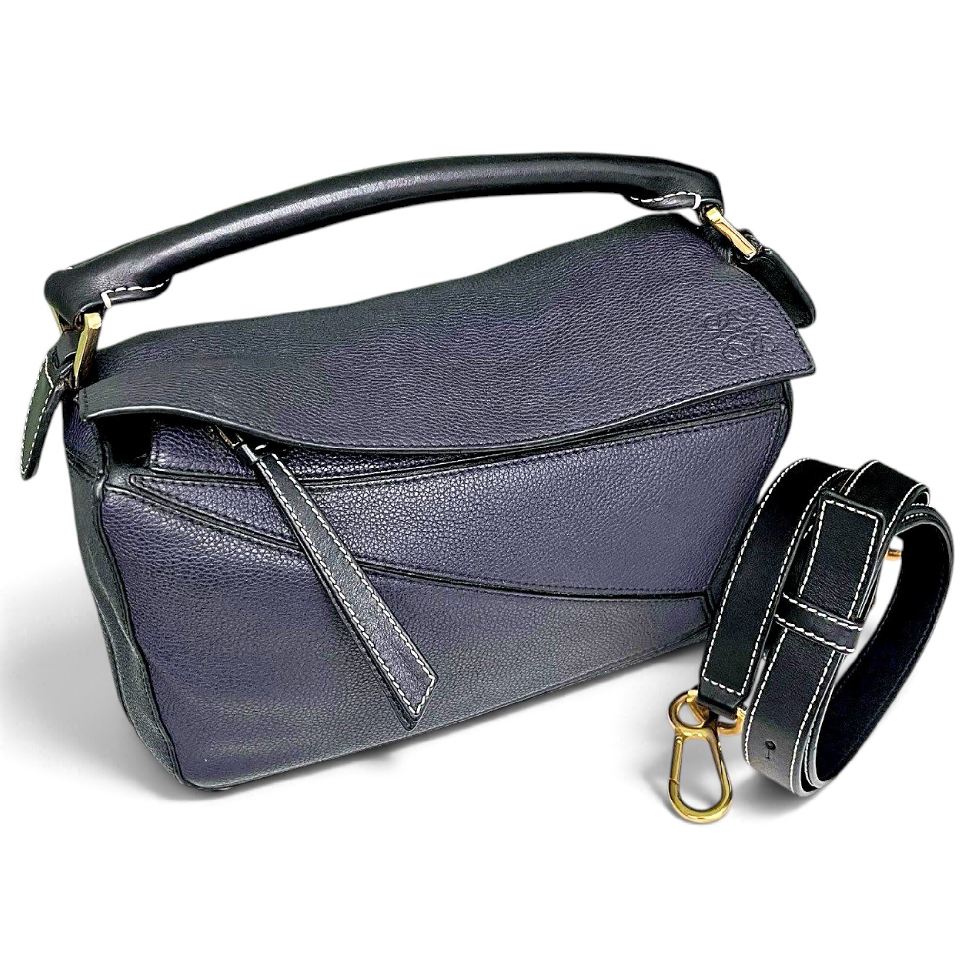 Puzzle leather handbag