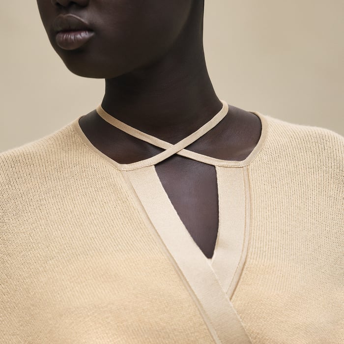 Beige Lumière Wrap Cashmere Cardigan