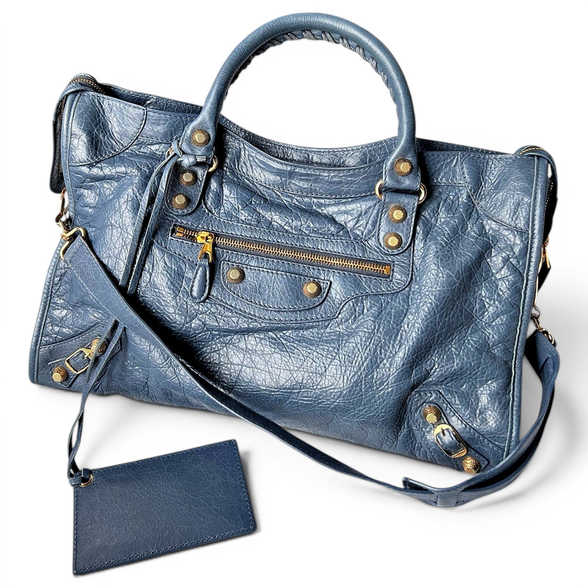 City leather handbag