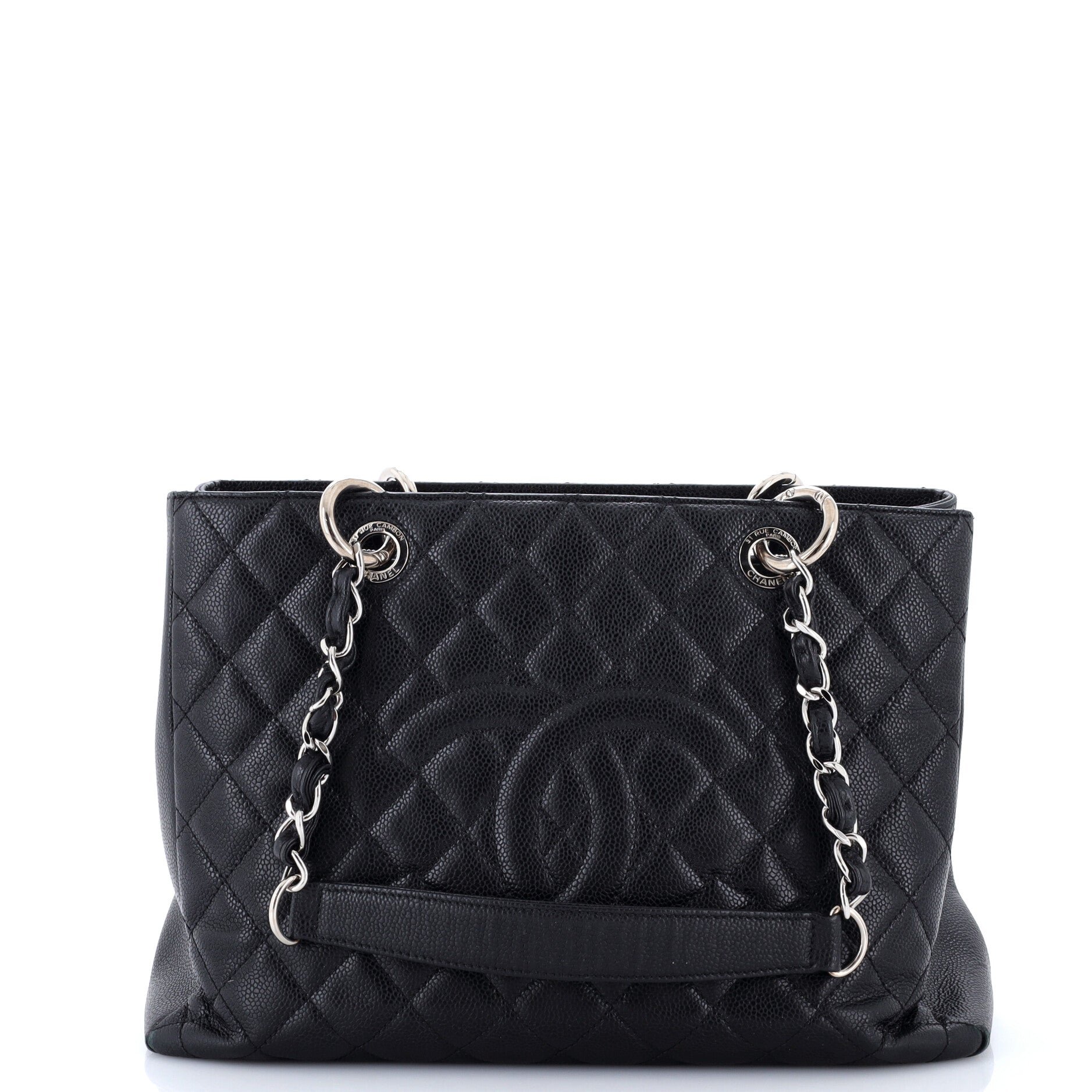 Grand Shopping Tote Quilted Caviar