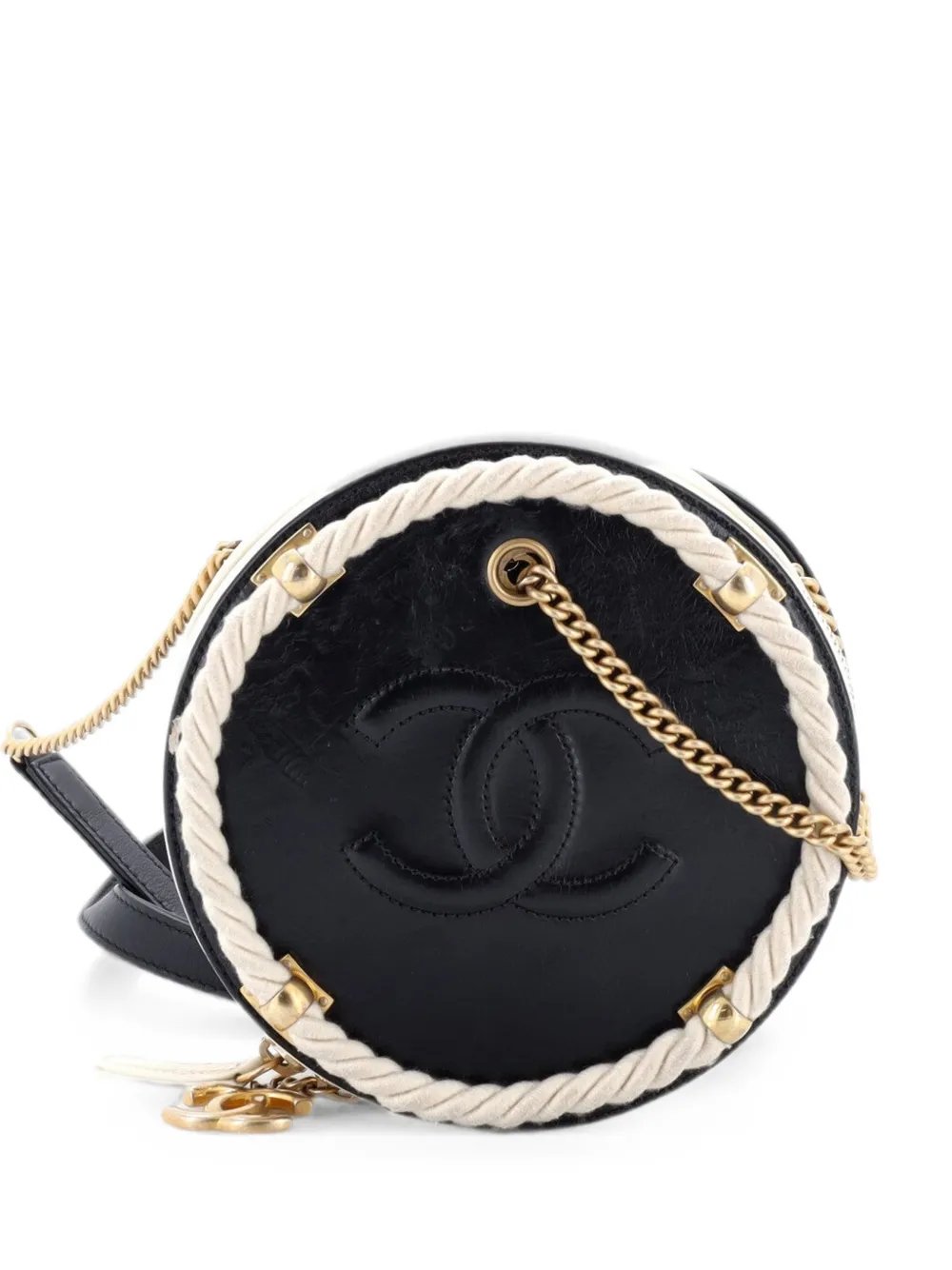 En Vogue Round Bag Crumpled Calfskin Small crossbody bag