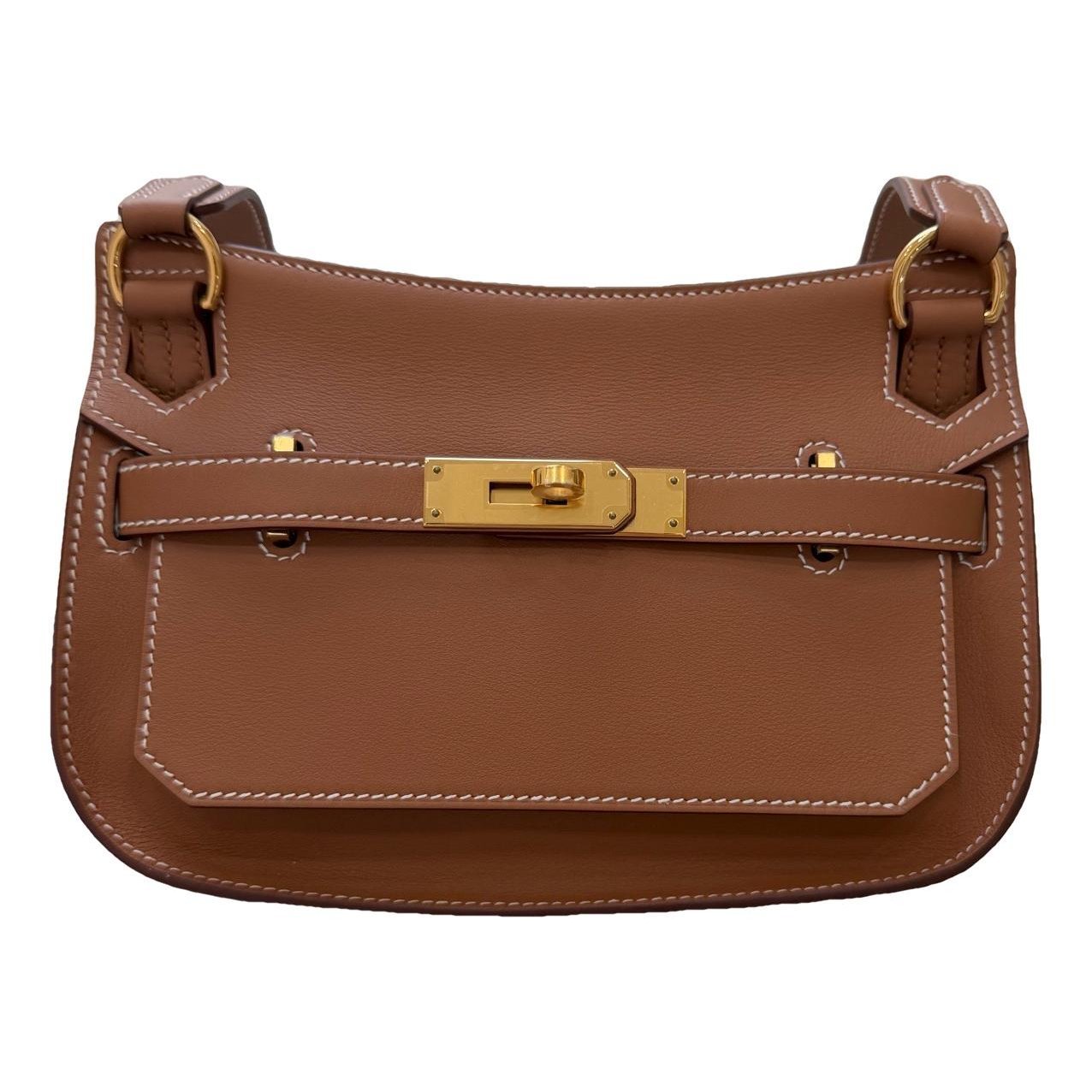 Hermes Jypsiere Handbag Gold Swift Leather