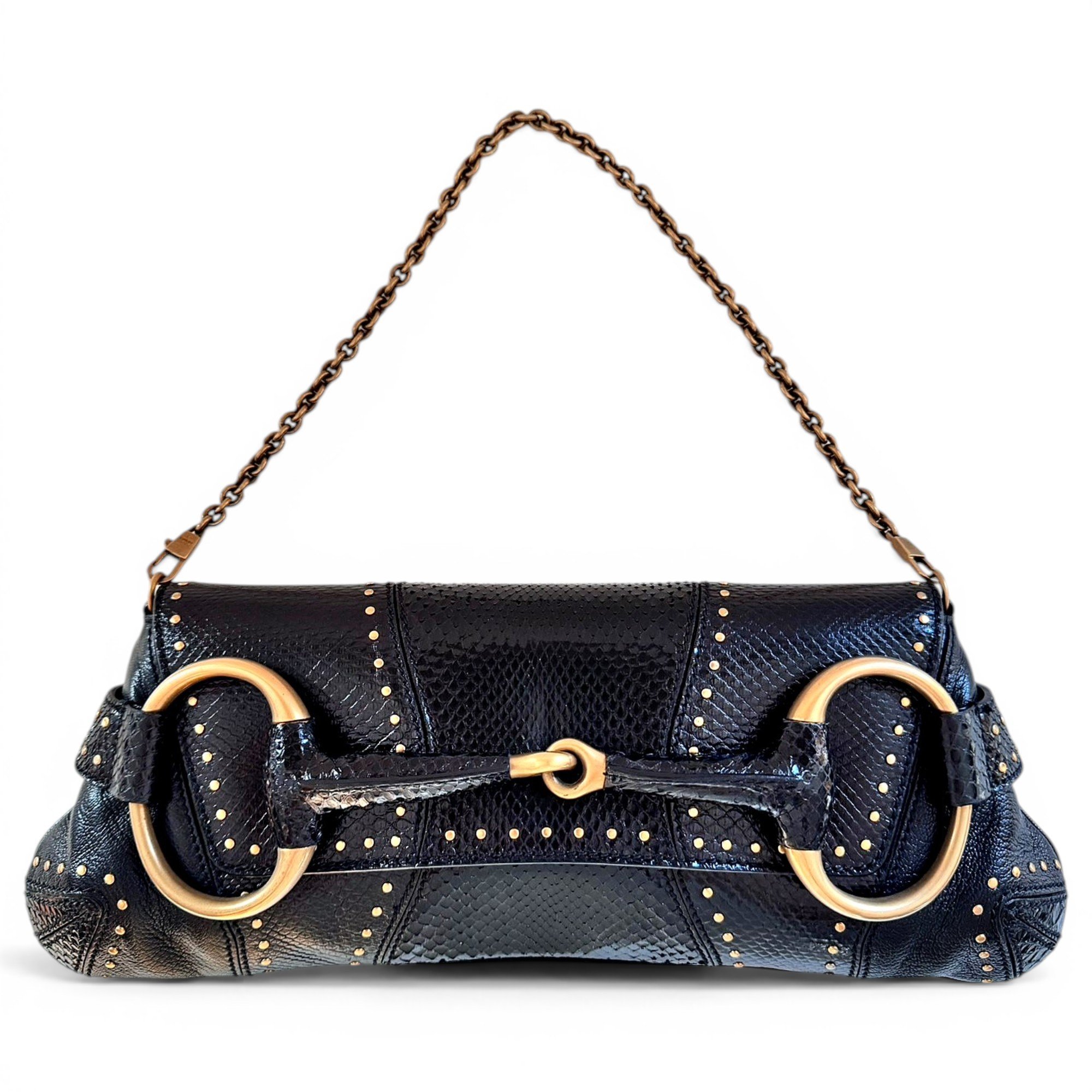 Horsebit Chain leather handbag