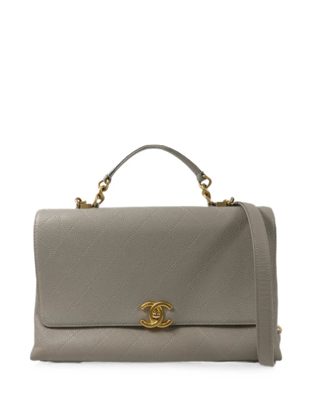 CC turn-lock chain shoulder bag
