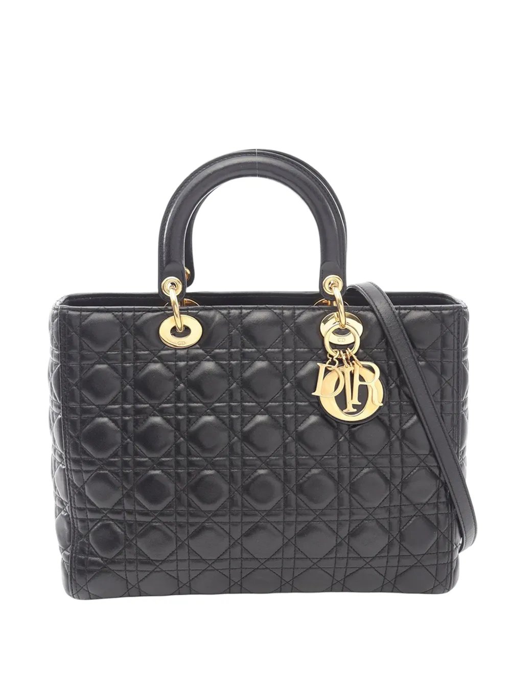 2010-2026 Large Lambskin Cannage Lady Dior satchel