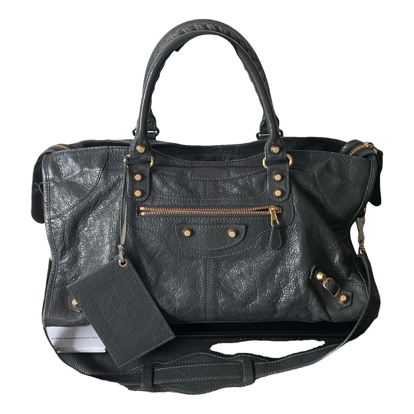 City leather handbag