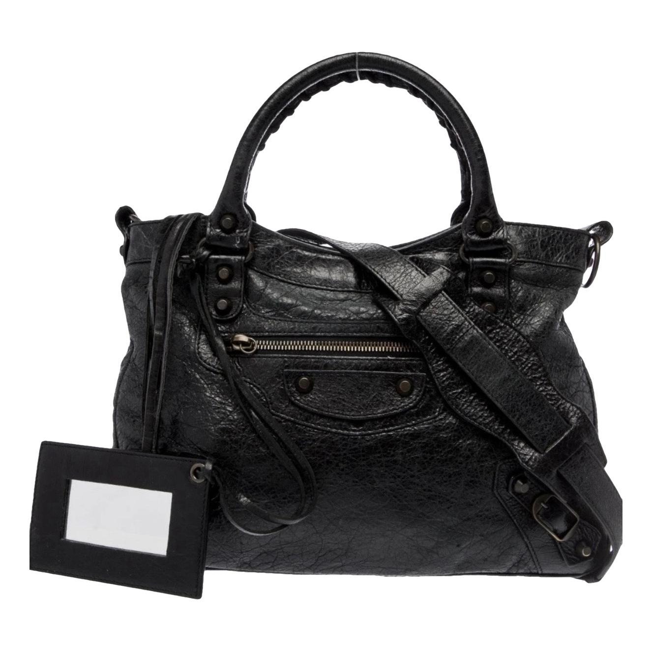 Town leather handbag