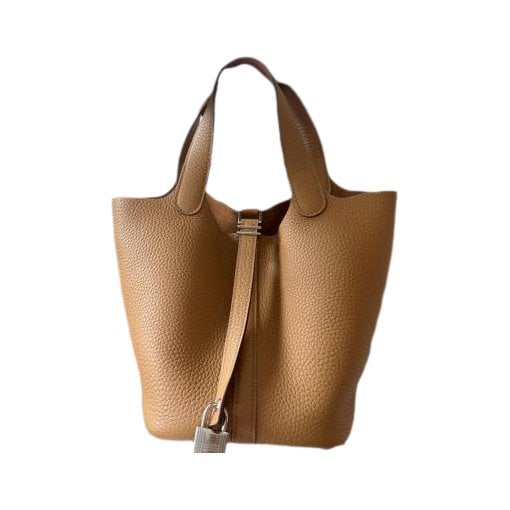 Hermes Picotin 18 Handbag Biscuit Clemence Leather