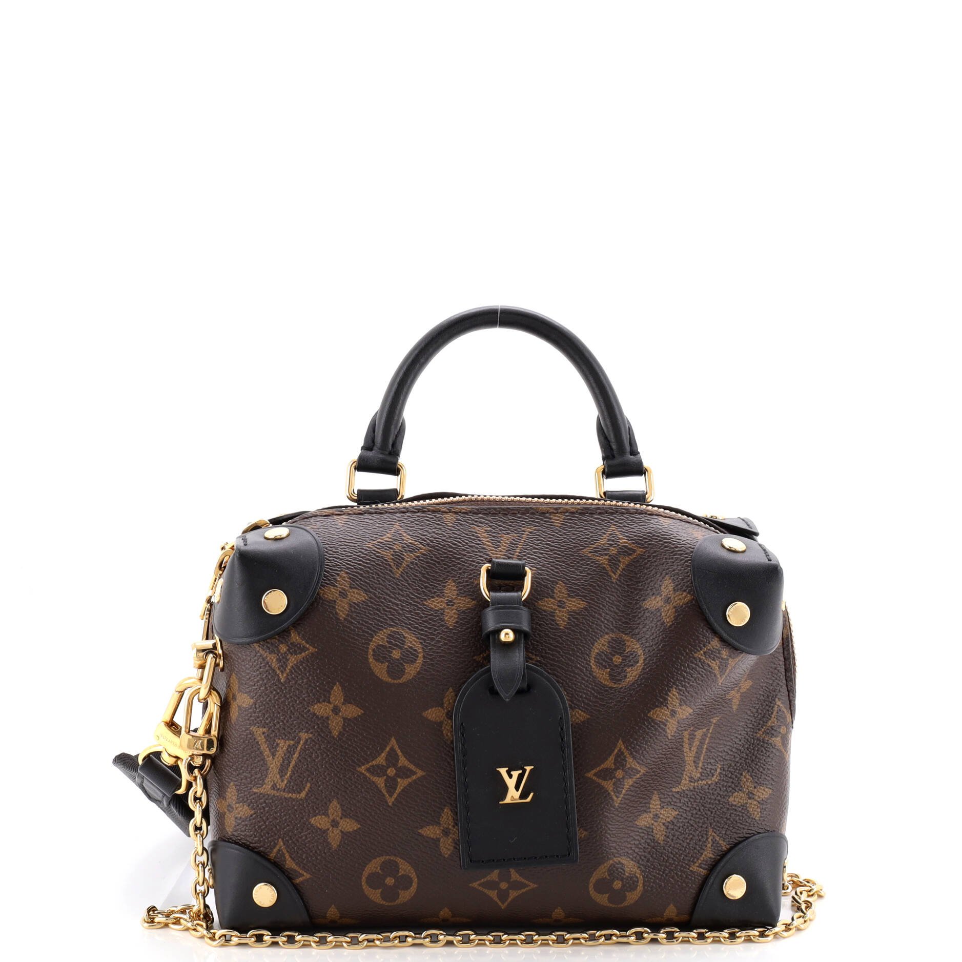 Petite Malle Souple Handbag Monogram Canvas with Leather