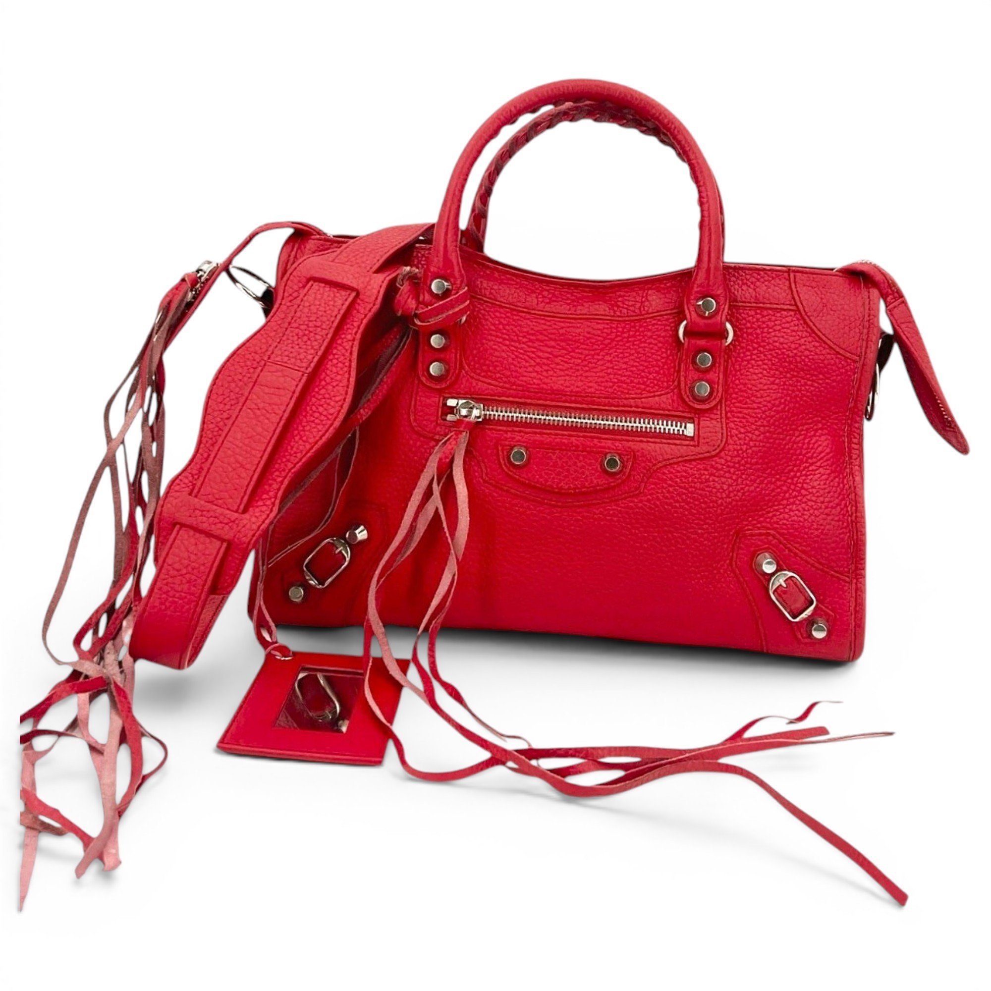 City leather handbag