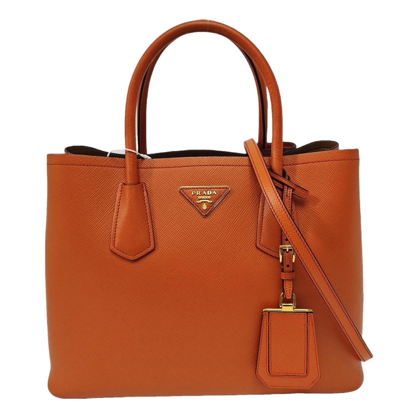 Double leather handbag