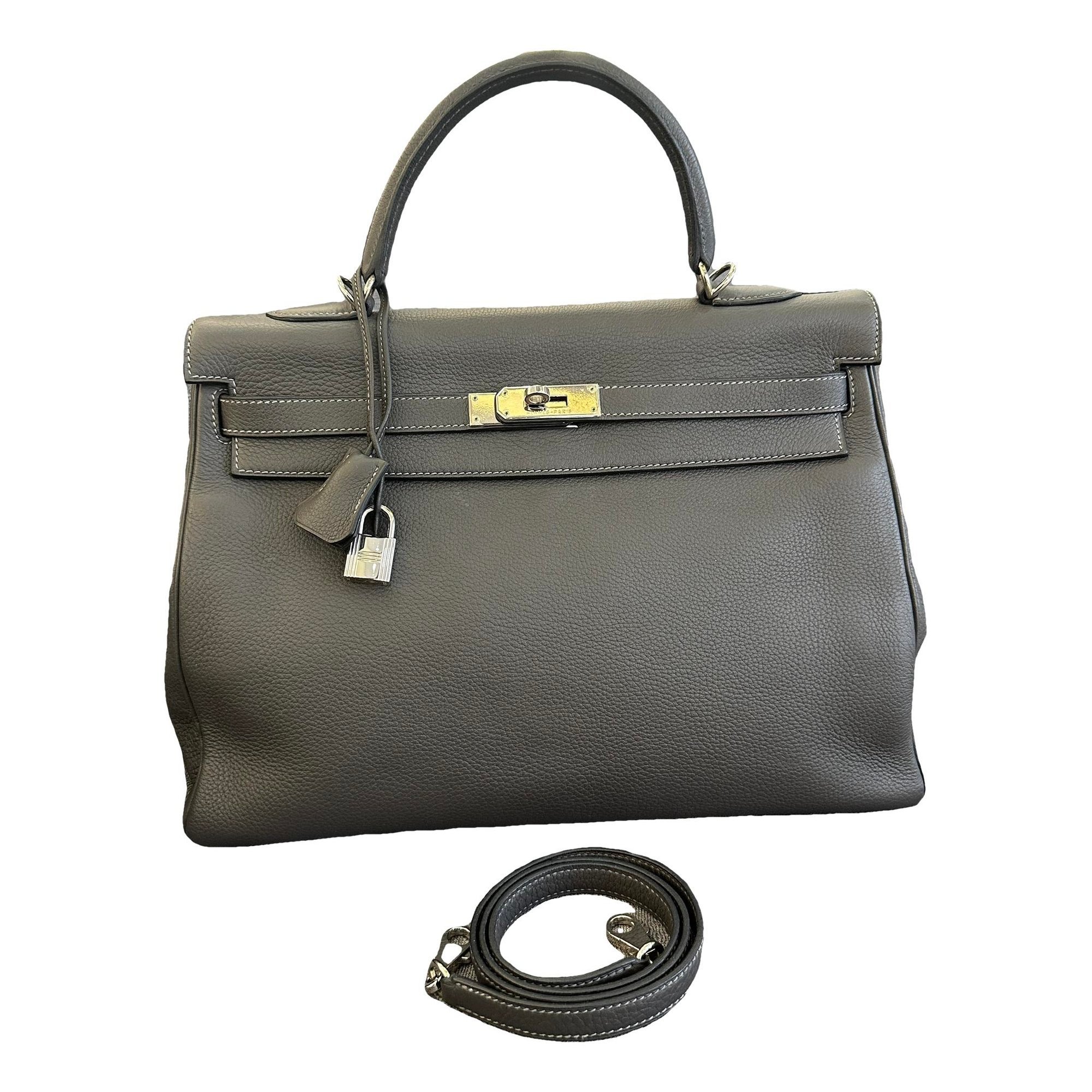 Hermes Kelly 35 Handbag Graphite