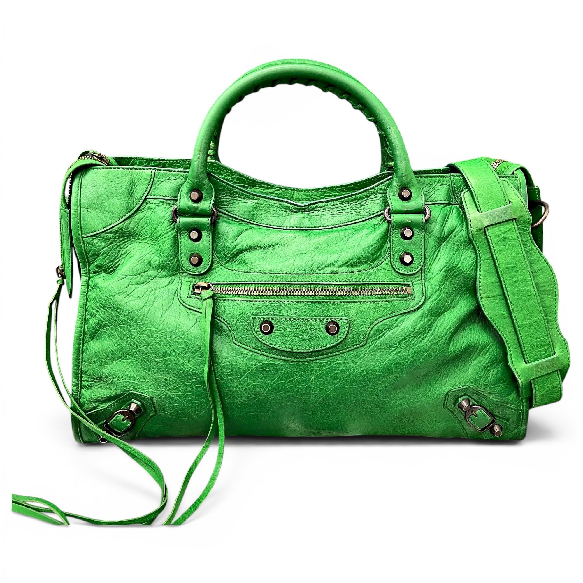 City leather handbag