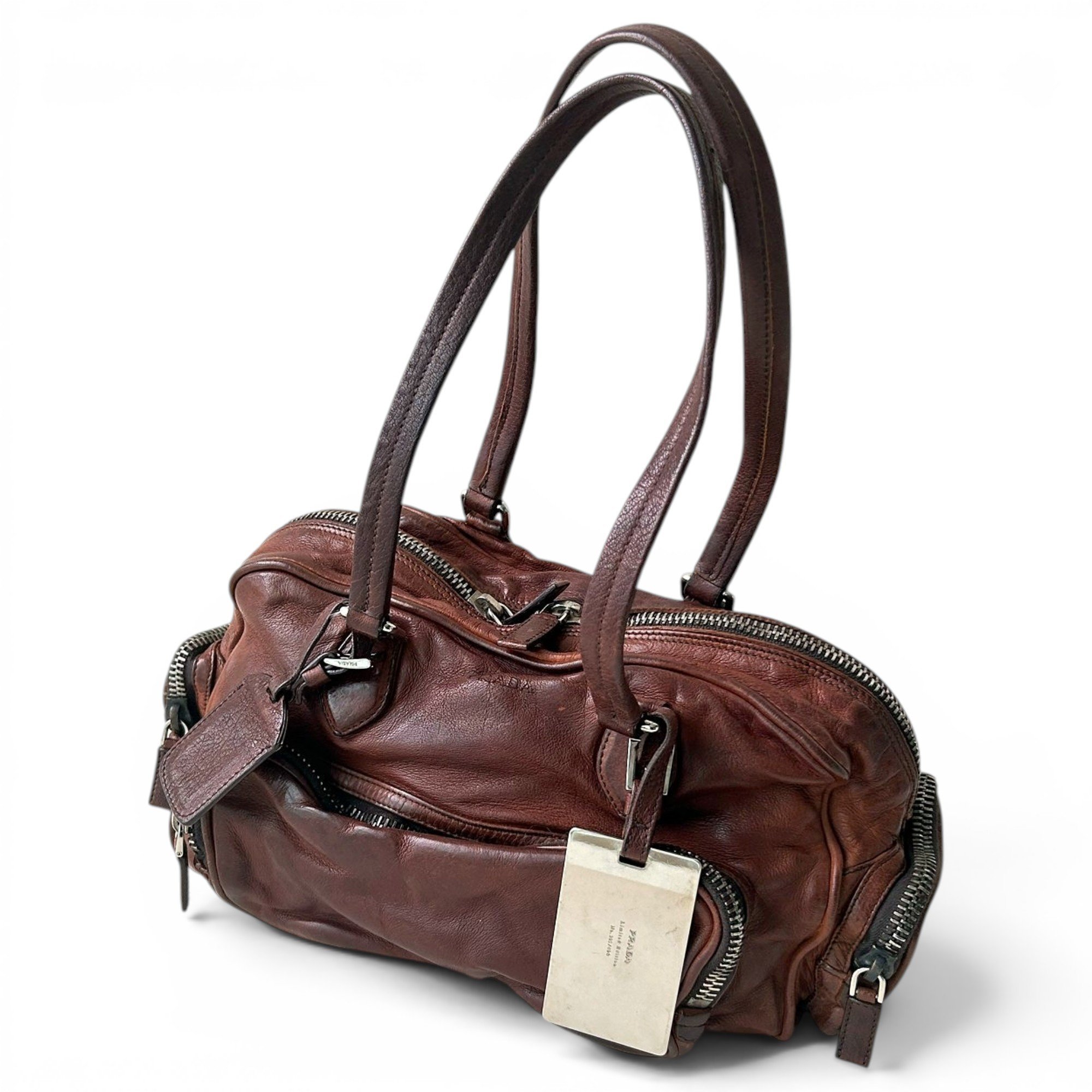 Leather bowling bag
