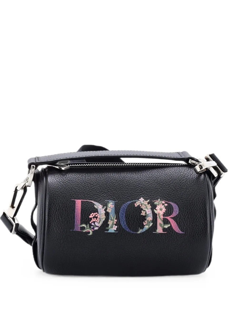 Logo Roller Messenger Bag Embroidered Leather crossbody bag