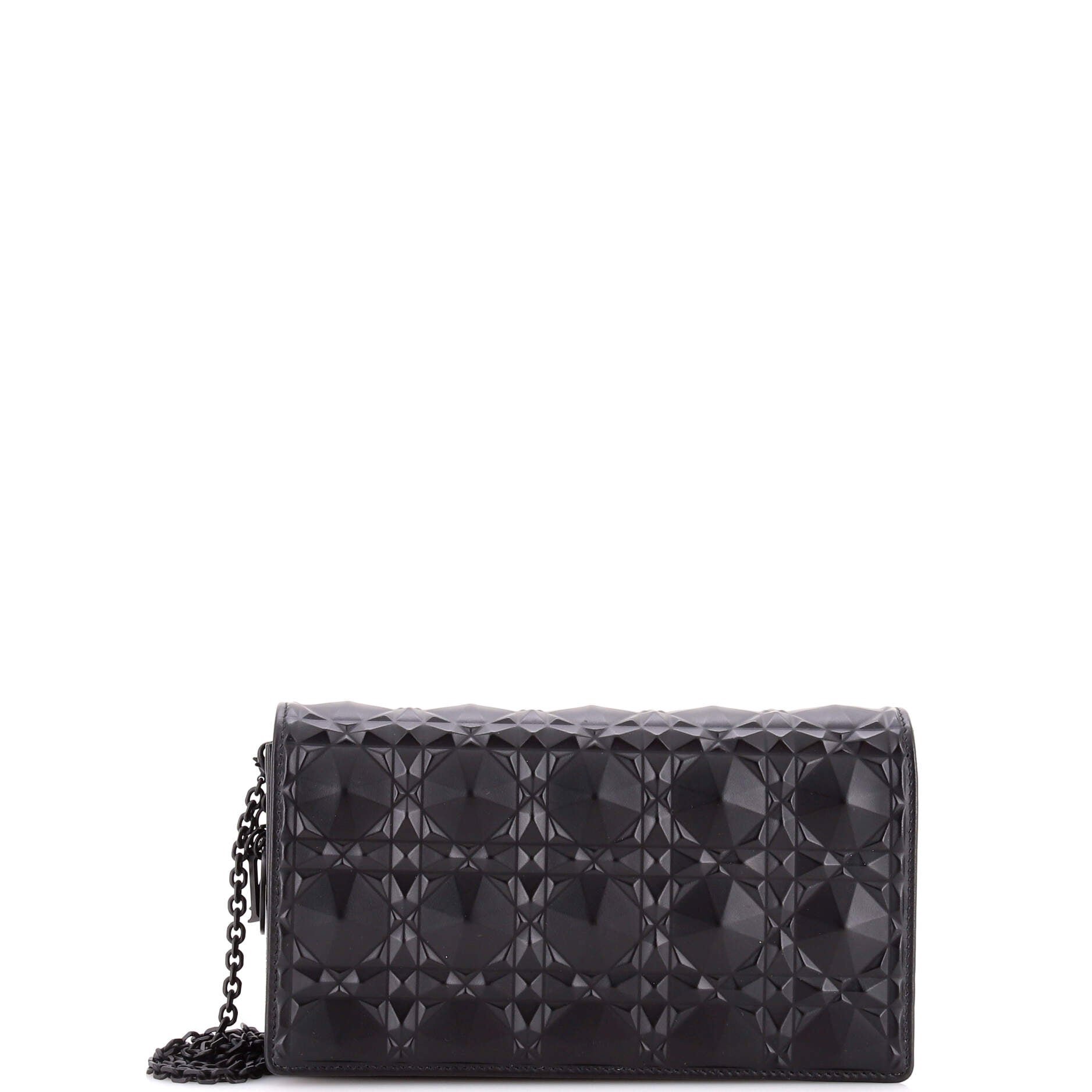 Lady Dior Chain Pouch Diamond Motif Cannage Calfskin