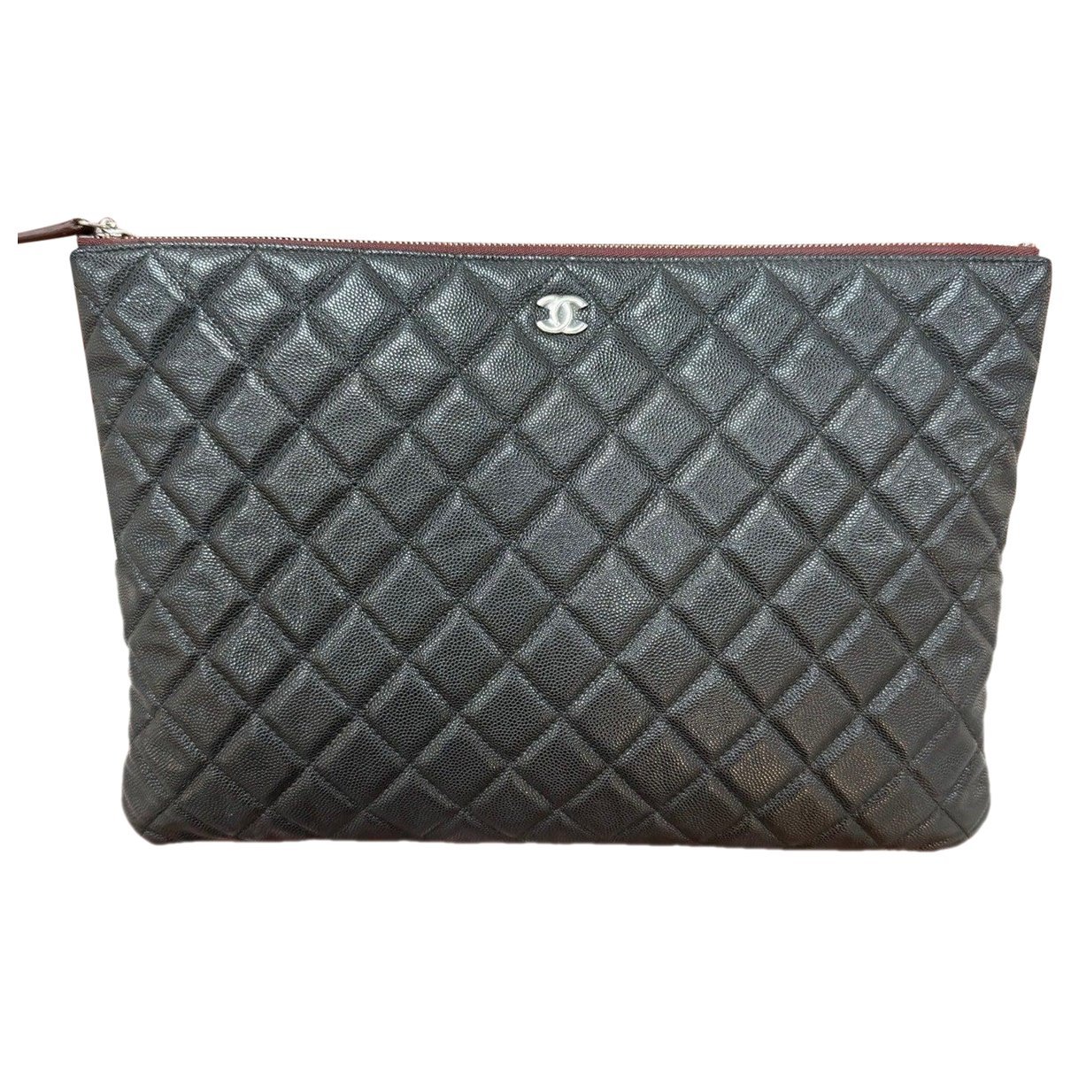 Leather clutch bag
