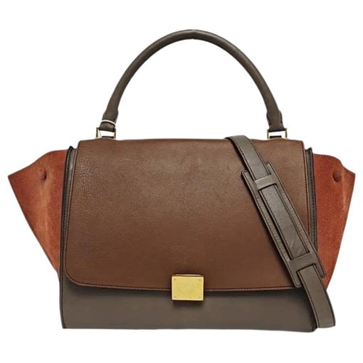 Trapèze leather handbag