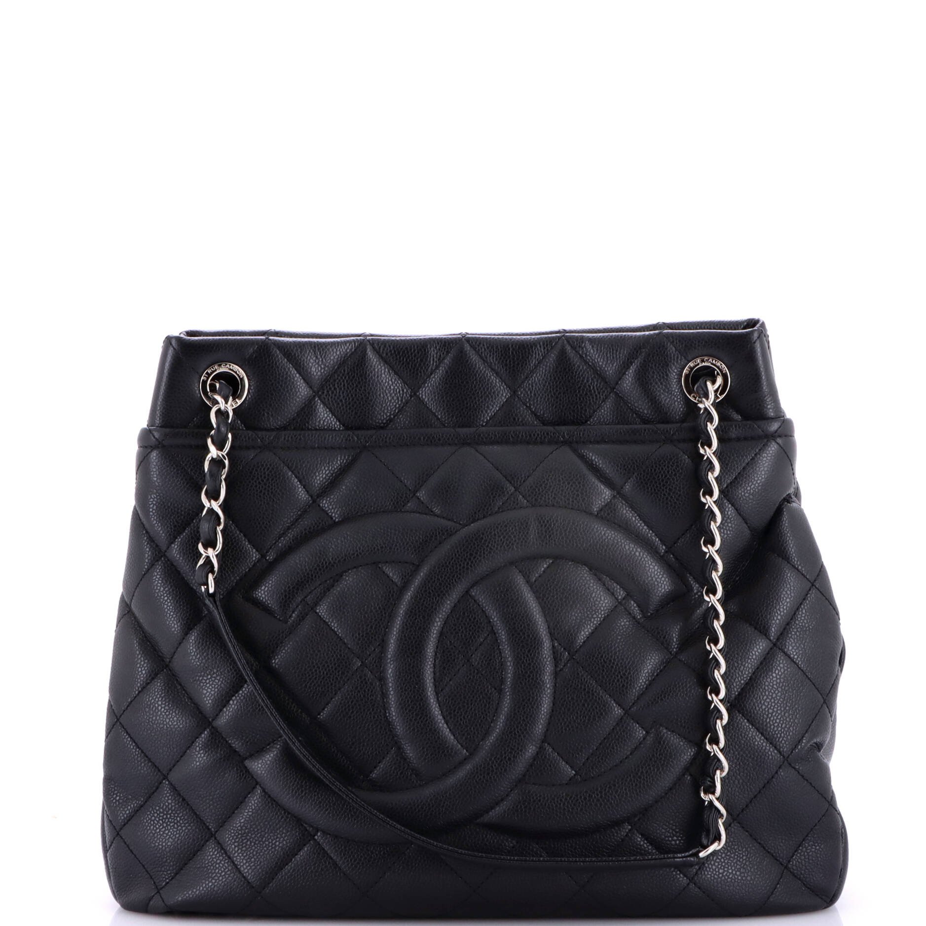 Timeless CC Soft Tote Quilted Caviar XL
