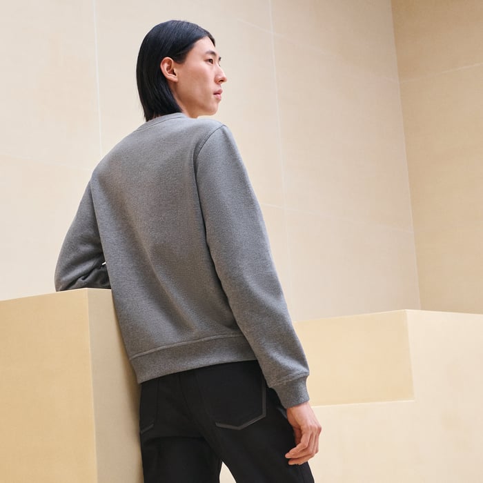 Gris "Empreinte Sellier Cuir" Crewneck Sweater