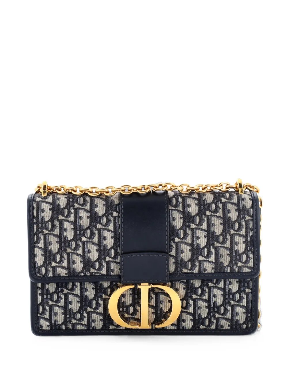 Dior 30 Montaigne Chain Flap Bag Oblique Canvas East West shoulder bag
