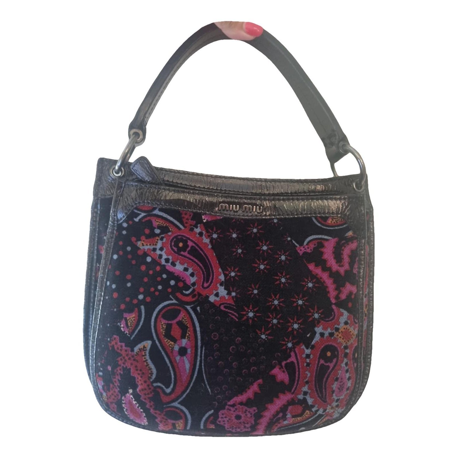 Velvet handbag